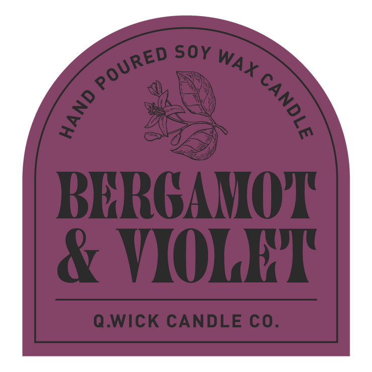 Q.Wick Candle Co. BERGAMOT & VIOLET SOY CANDLE