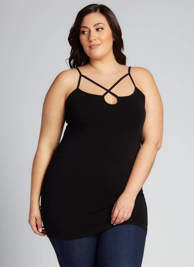 Bamboo Plus Size Side Cross Front Cami
