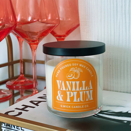 Q.Wick Candle Co. VANILLA & PLUM SOY CANDLE