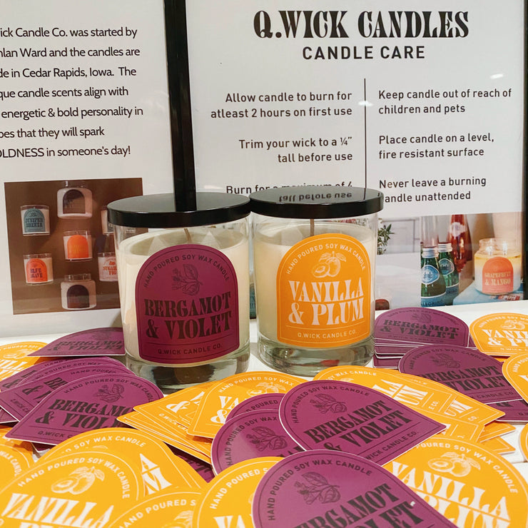 Q.Wick Candle Co. BERGAMOT & VIOLET SOY CANDLE